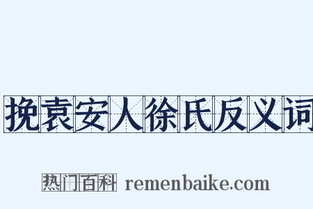 挽袁安人徐氏反义词是什么意思的图片